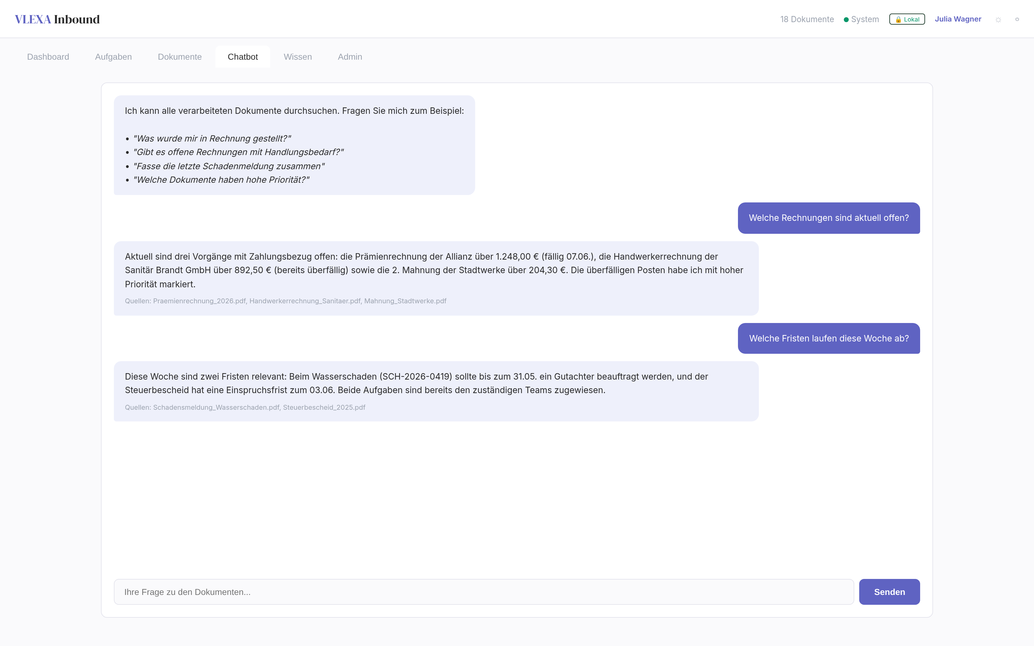 V.L.E.X.A Inbound Chatbot